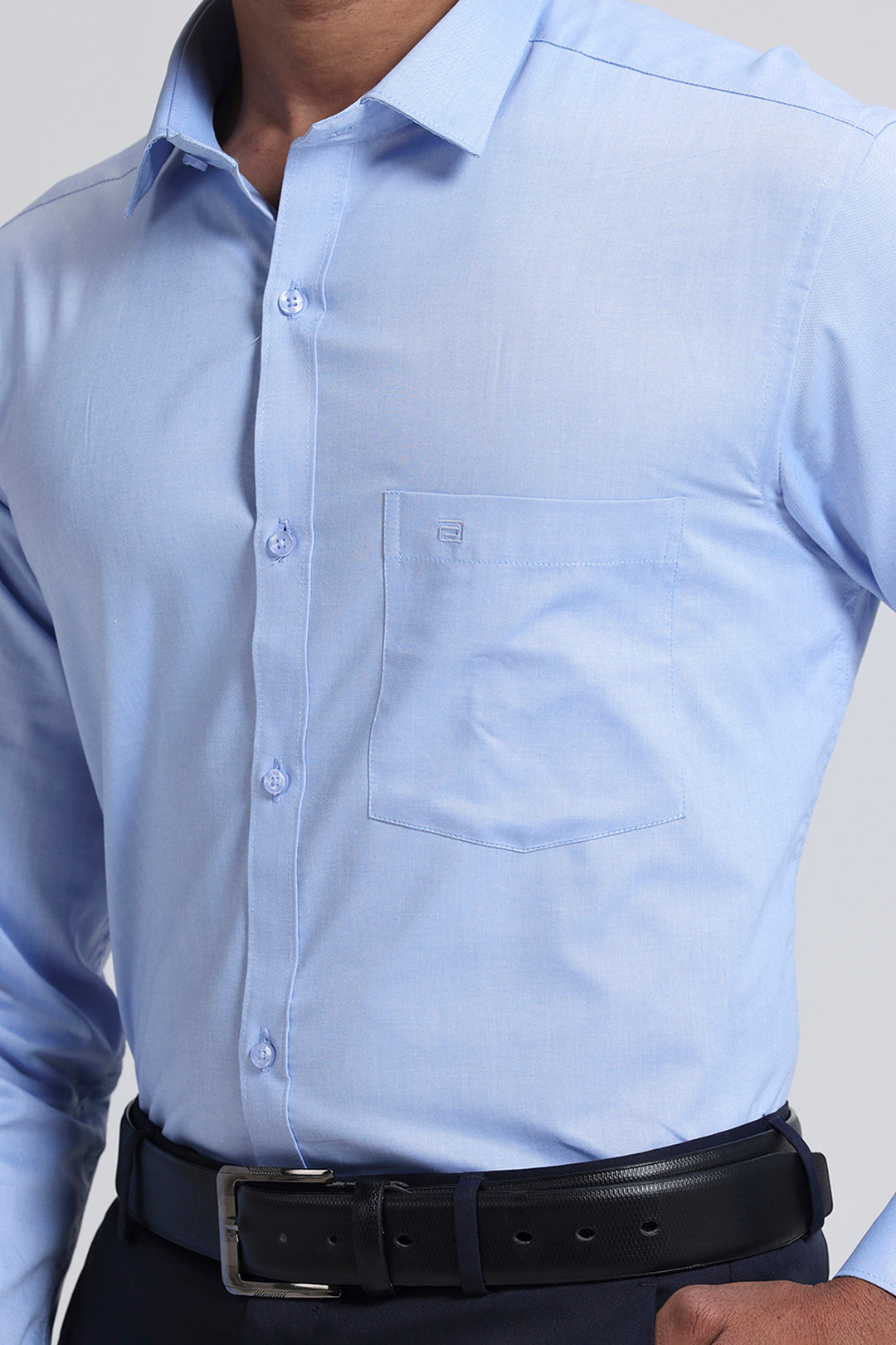Men’s light blue full sleeve formal shirt for work