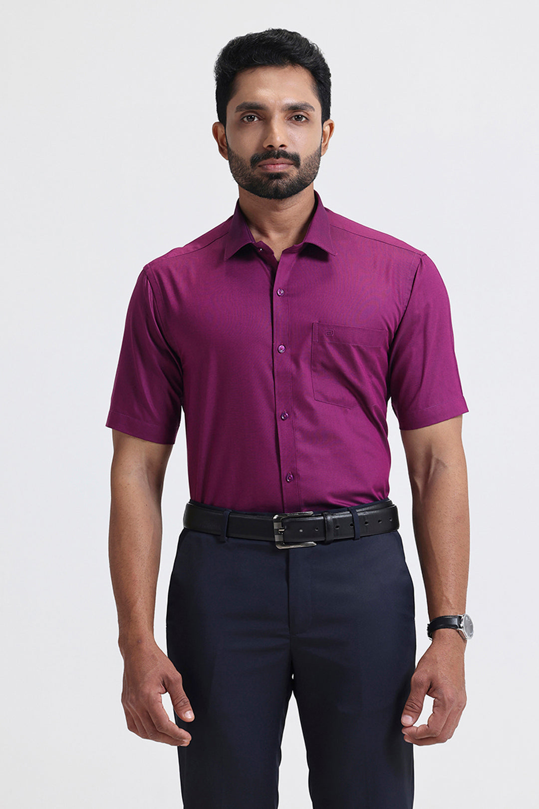 Premium rich magenta office wear shirts for men