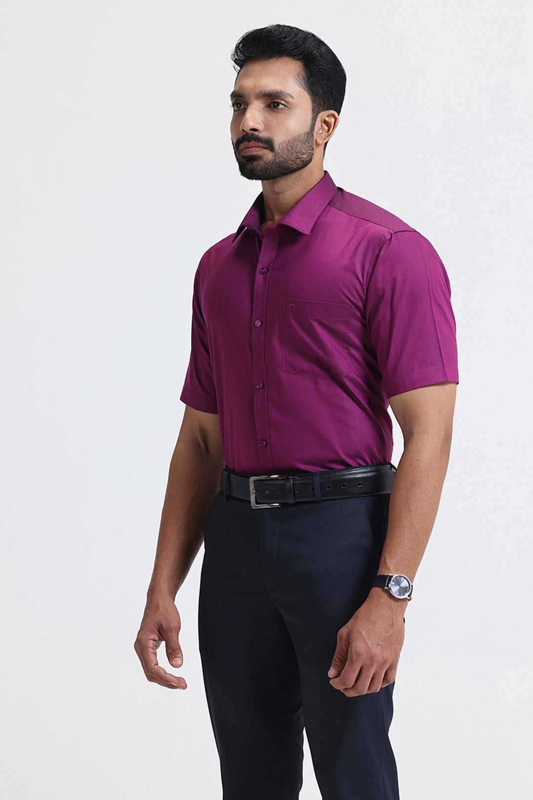 Gentle rich magenta formal wear shirts for men