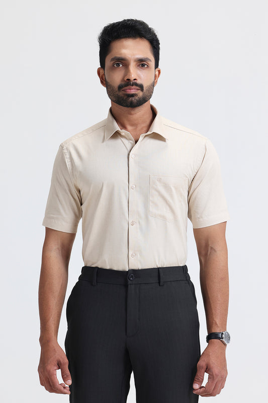 Ariser men’s cream beige cotton blend formal shirts