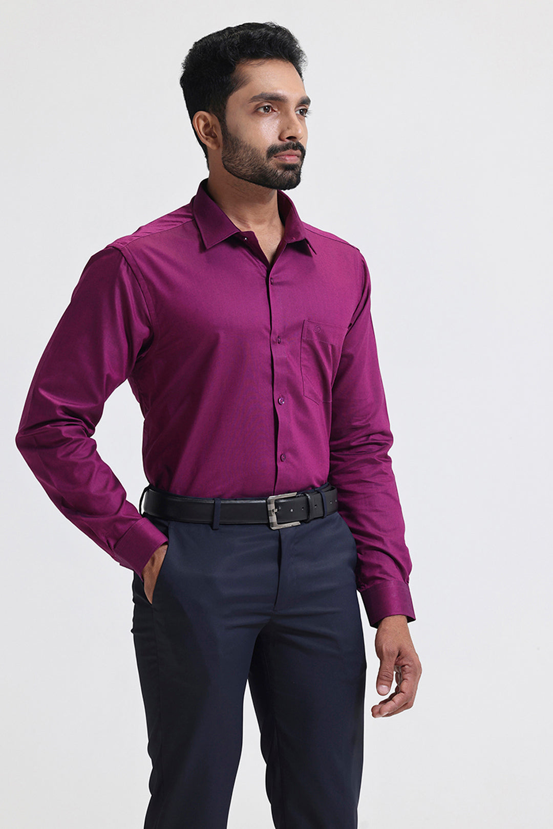 Trendy rich magenta men’s shirts for business wear