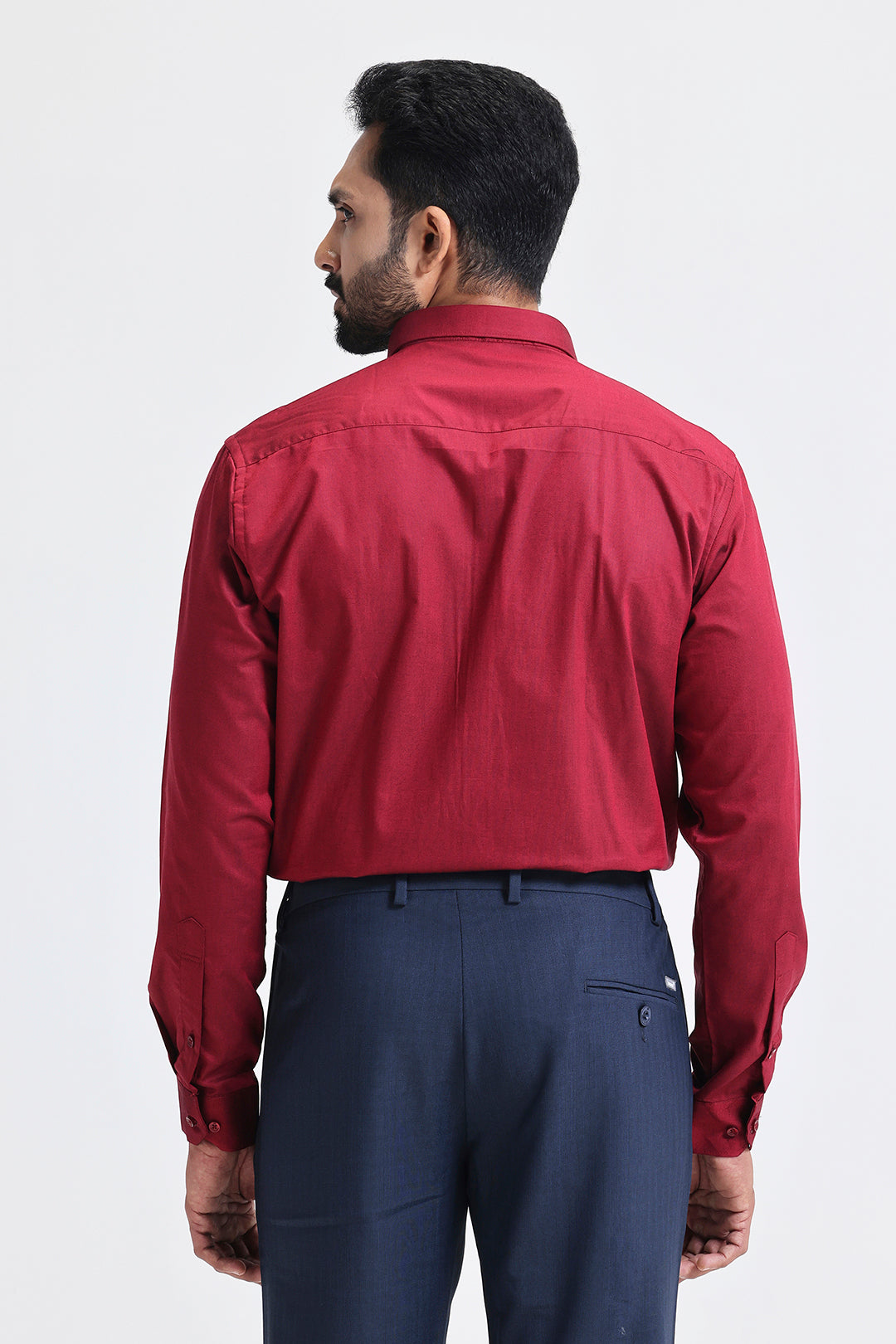 Elegant deep maroon men’s shirt for formal occasions