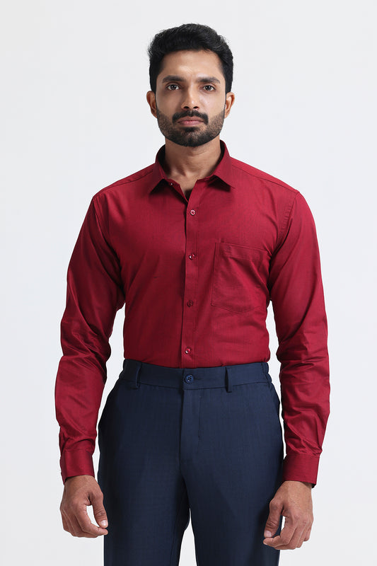 Verito deep maroon formal shirts for men by Ariser