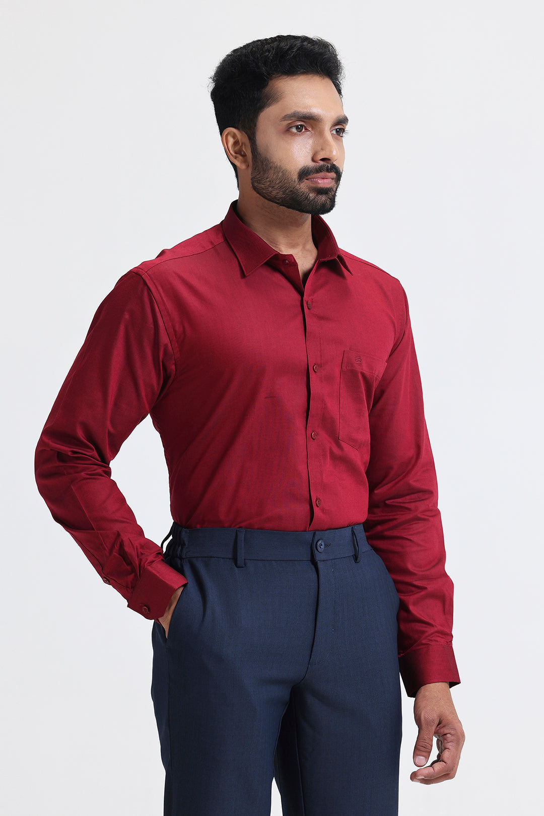 Ariser Verito deep maroon dress shirts for men