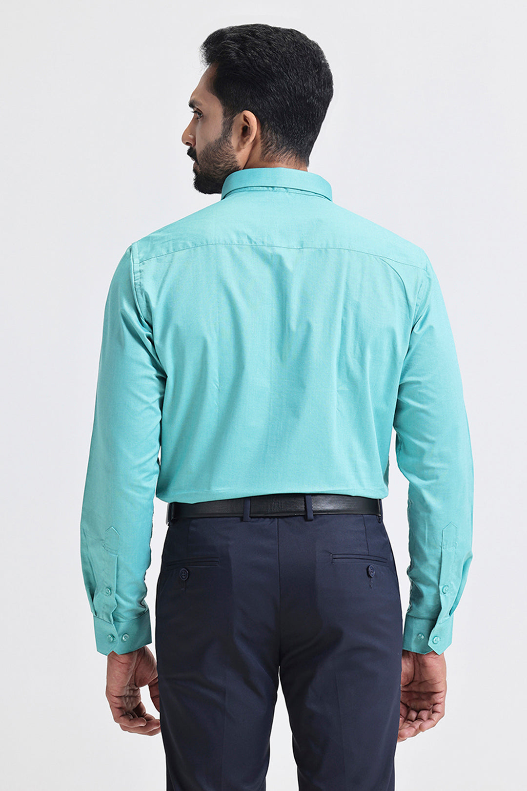 Elegant aqua green men’s shirt for formal occasions