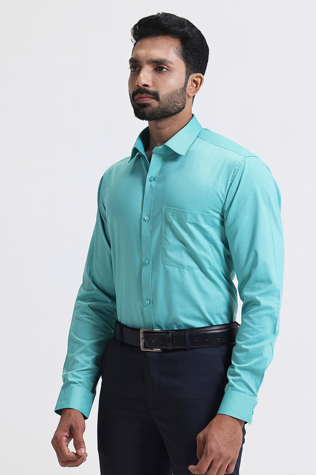 Stylish aqua green shirt for office and meetings