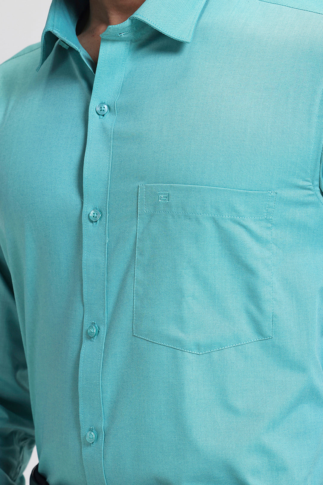 Premium aqua green office wear shirts for men