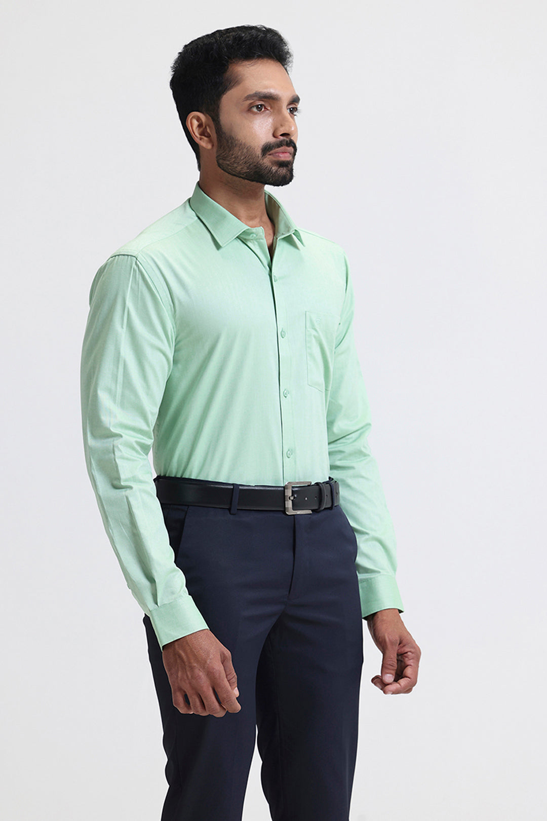 Comfortable mint green formal wear shirts for men
