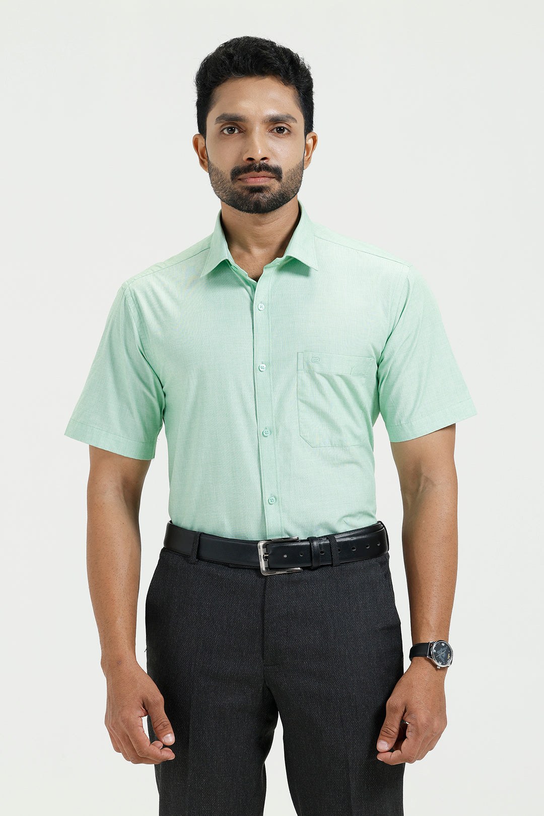Trendy mint green shirts for men’s corporate fashion