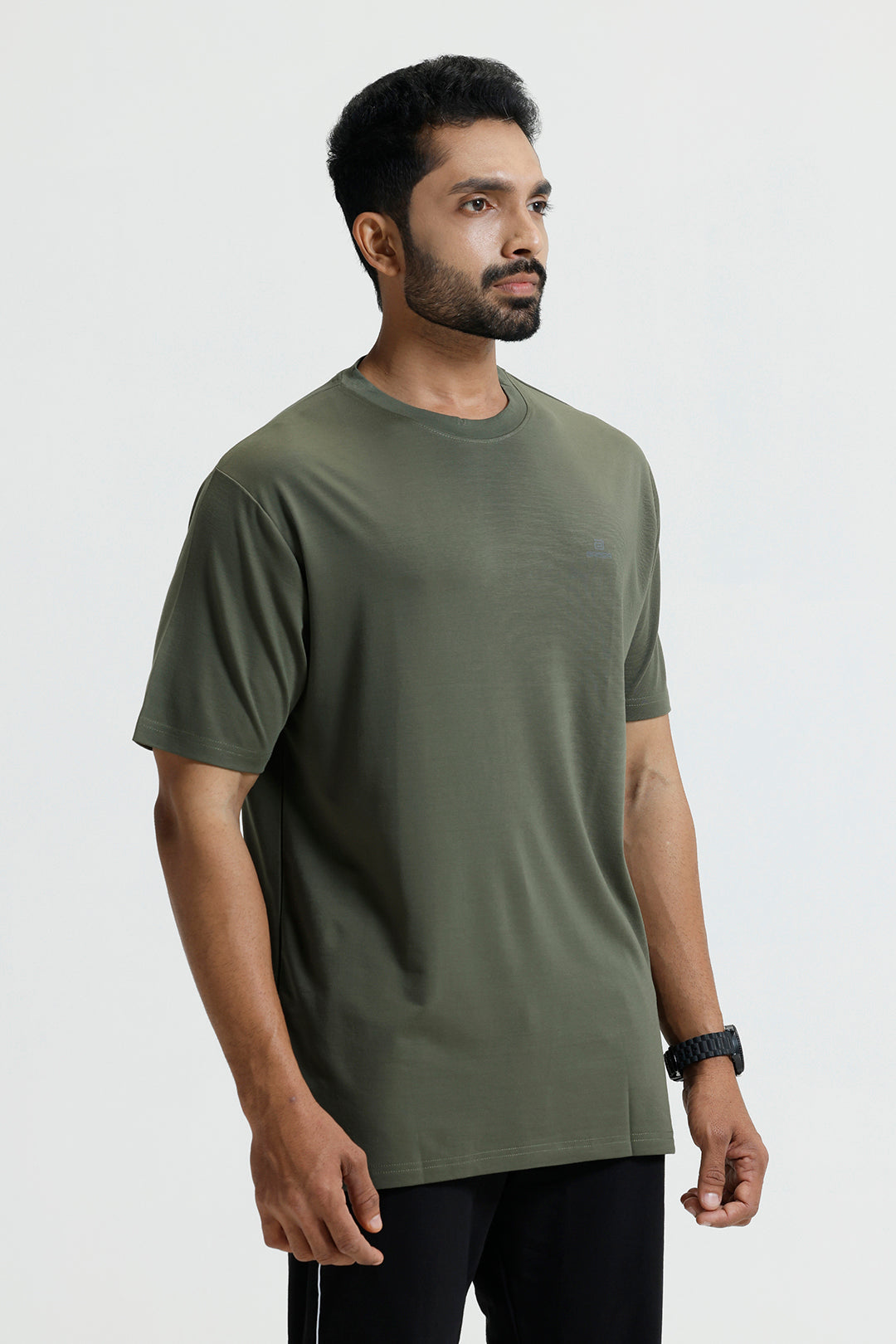 Stylish solid army green T-shirt for men by Ariser