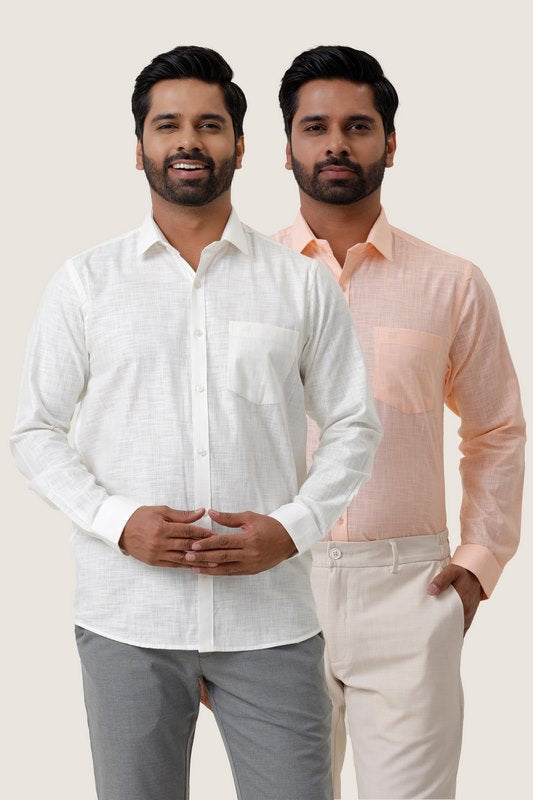Indo cotton pack of 2 color shirt combo for mens