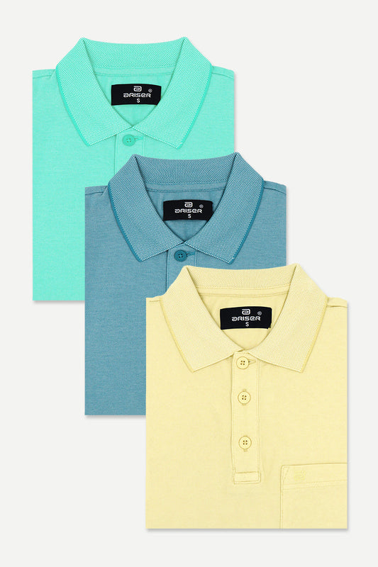 Golf Polo - Multicolor T-Shirts Pack Of 3 Combo For Men | Ariser