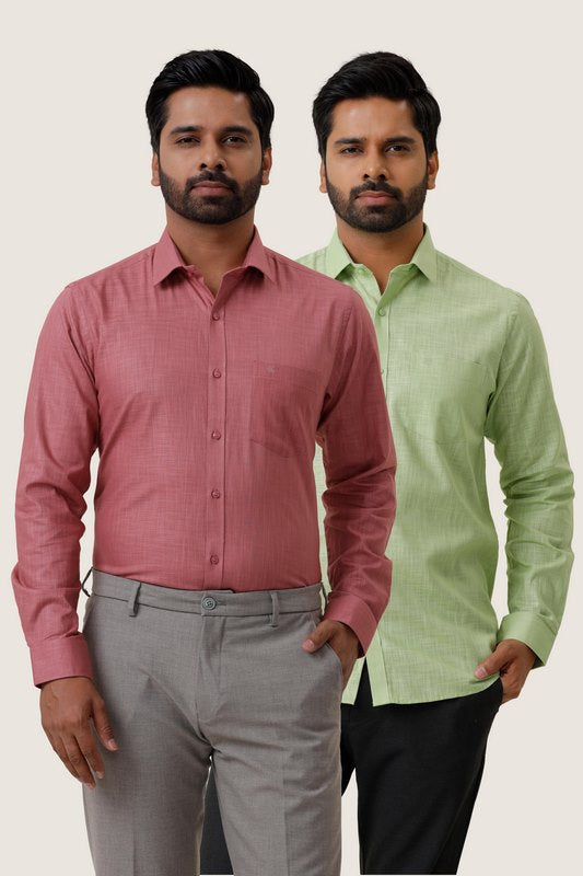 Indo cotton pack of 2 color shirt combo for mens