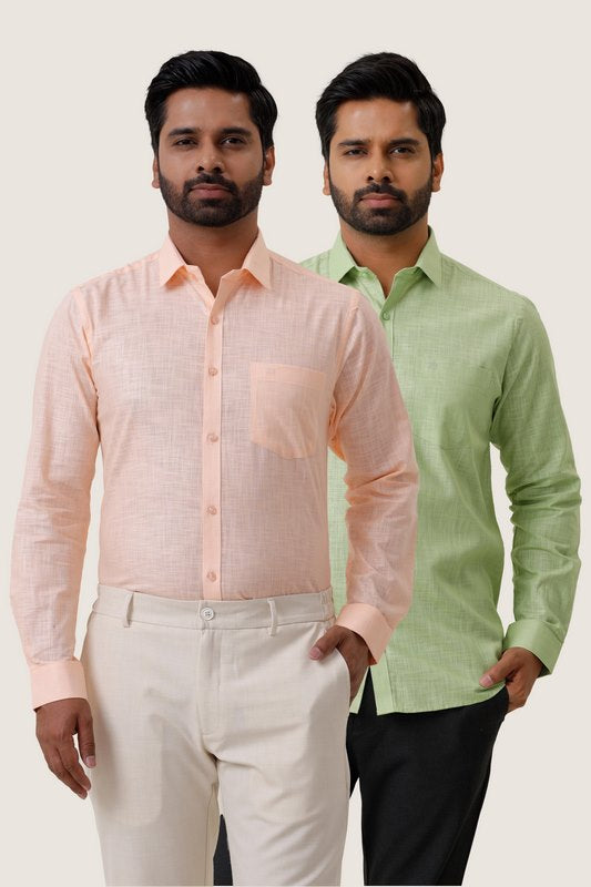Indo cotton pack of 2 color shirt combo for mens