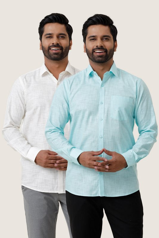 Indo cotton pack of 2 color shirt combo for mens