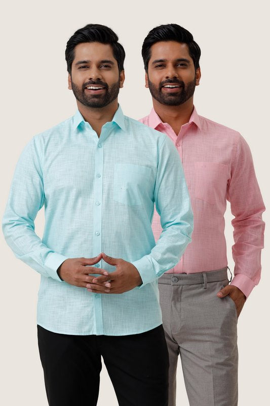 Indo cotton pack of 2 color shirt combo for mens