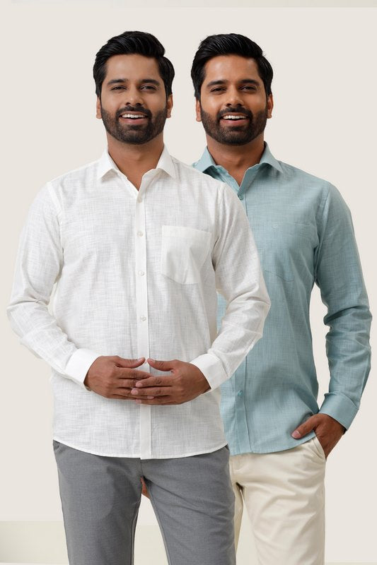 Indo cotton pack of 2 color shirt combo for mens