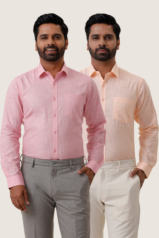 Indo cotton pack of 2 color shirt combo for mens