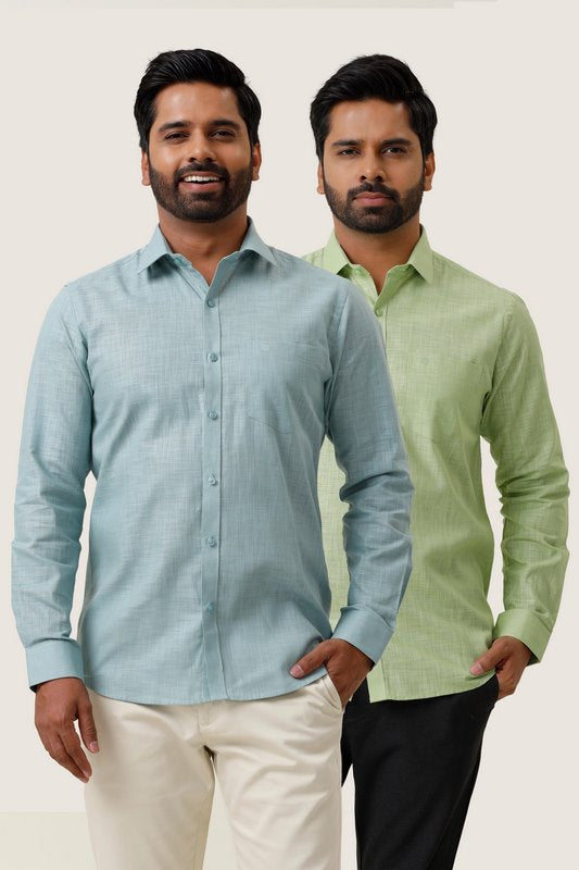 Indo cotton pack of 2 color shirt combo for mens