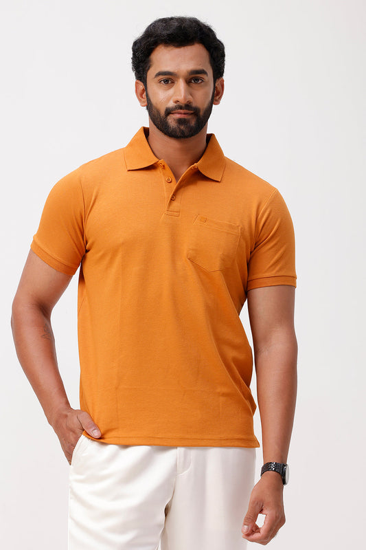 mustard yellow polo t-shirt men