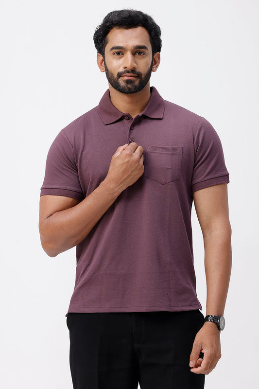 plum wine polo t-shirt for men