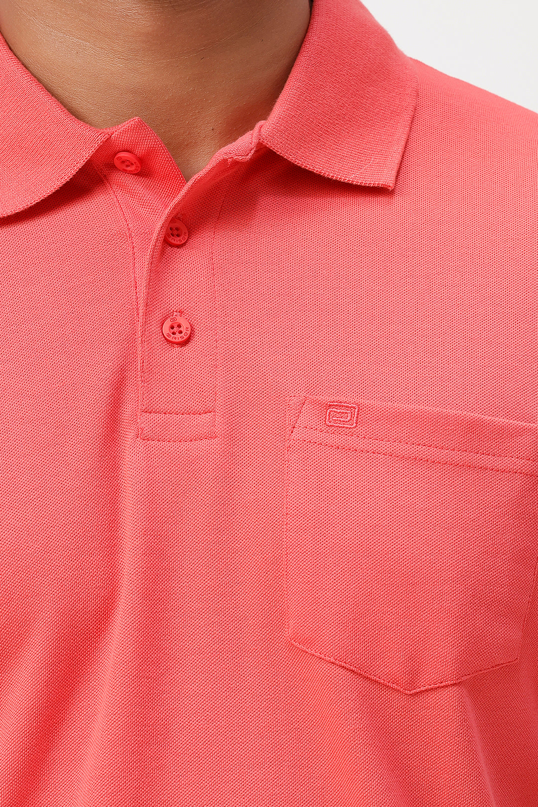 Salmon peach tennis polo t-shirt for men