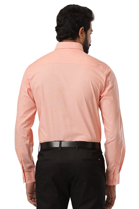 Ariser Orlando Orange Color 100% Cotton Printed Slim Fit Shirts For Men - OR17510