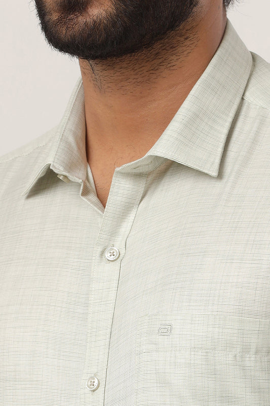 Cardiff - Light Green Formal Shirt For Men | Ariser