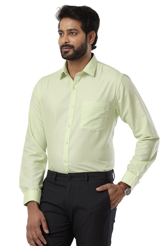 Super Soft - Pale Green Formal Shirts for Men | Ariser