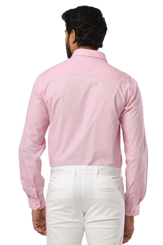 ARISER FILA 100% Cotton Formal Solid Plain Shirts For Men (Soft Pink)