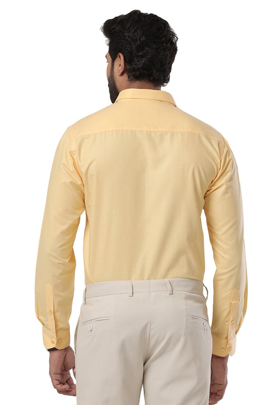 Super Soft -Light Yellow Formal Shirts for Men | Ariser