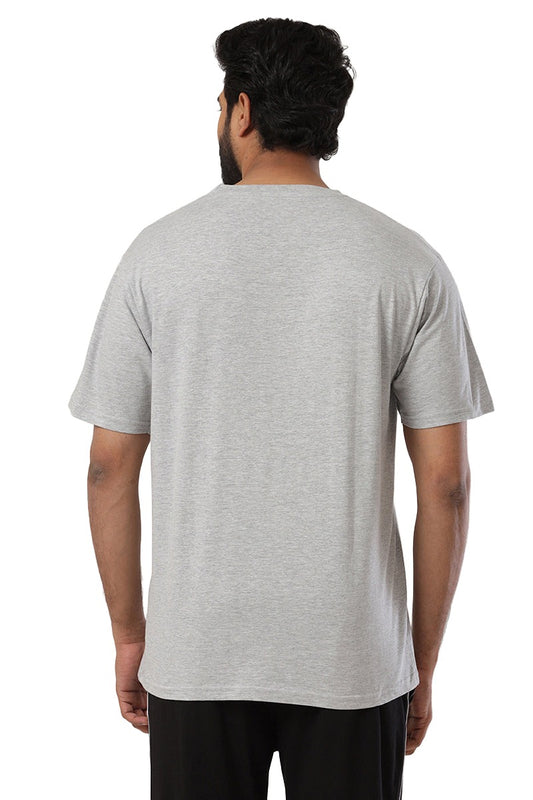 Round Neck - Gray Solid T-Shirts For Men | Ariser