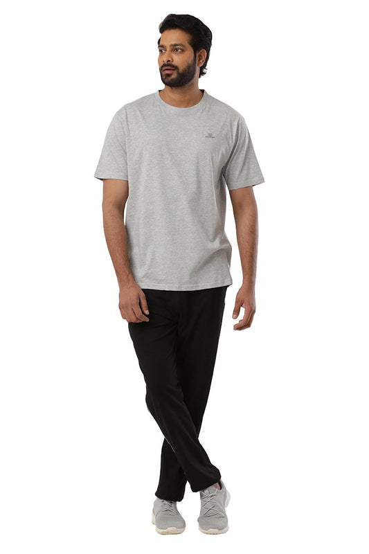 Round Neck - Grey Solid T-Shirts For Men | Ariser