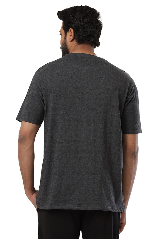 Round Neck - Dark Navy Blue Solid T-Shirts For Men | Ariser