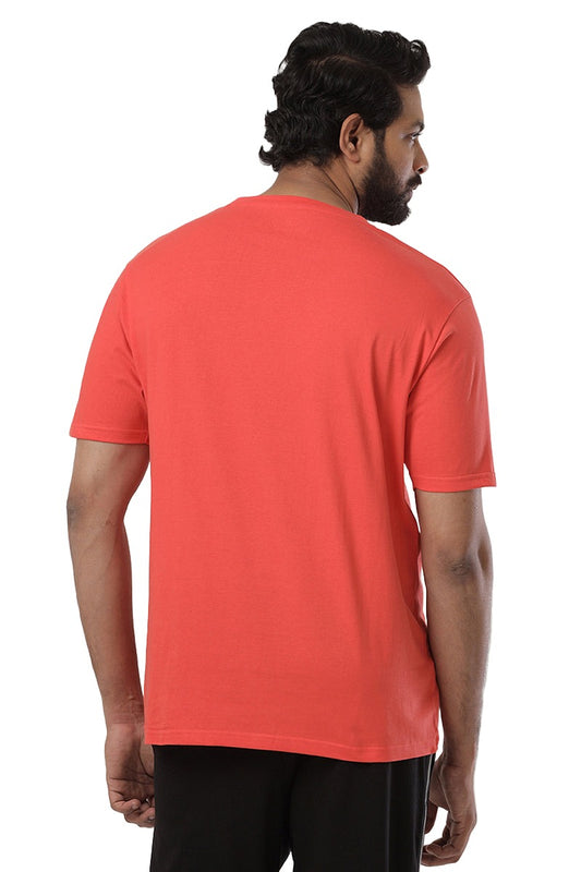 Round Neck - Orange Solid T-Shirts For Men | Ariser