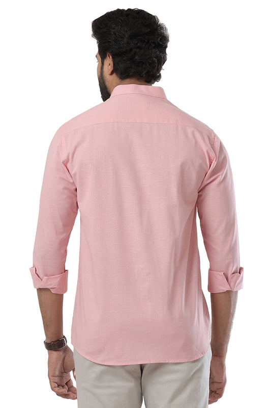 Ariser NEO 100% Cotton Mandarin Collar Slim Fit Formal Shirt For Men ( Pink - 11808 )