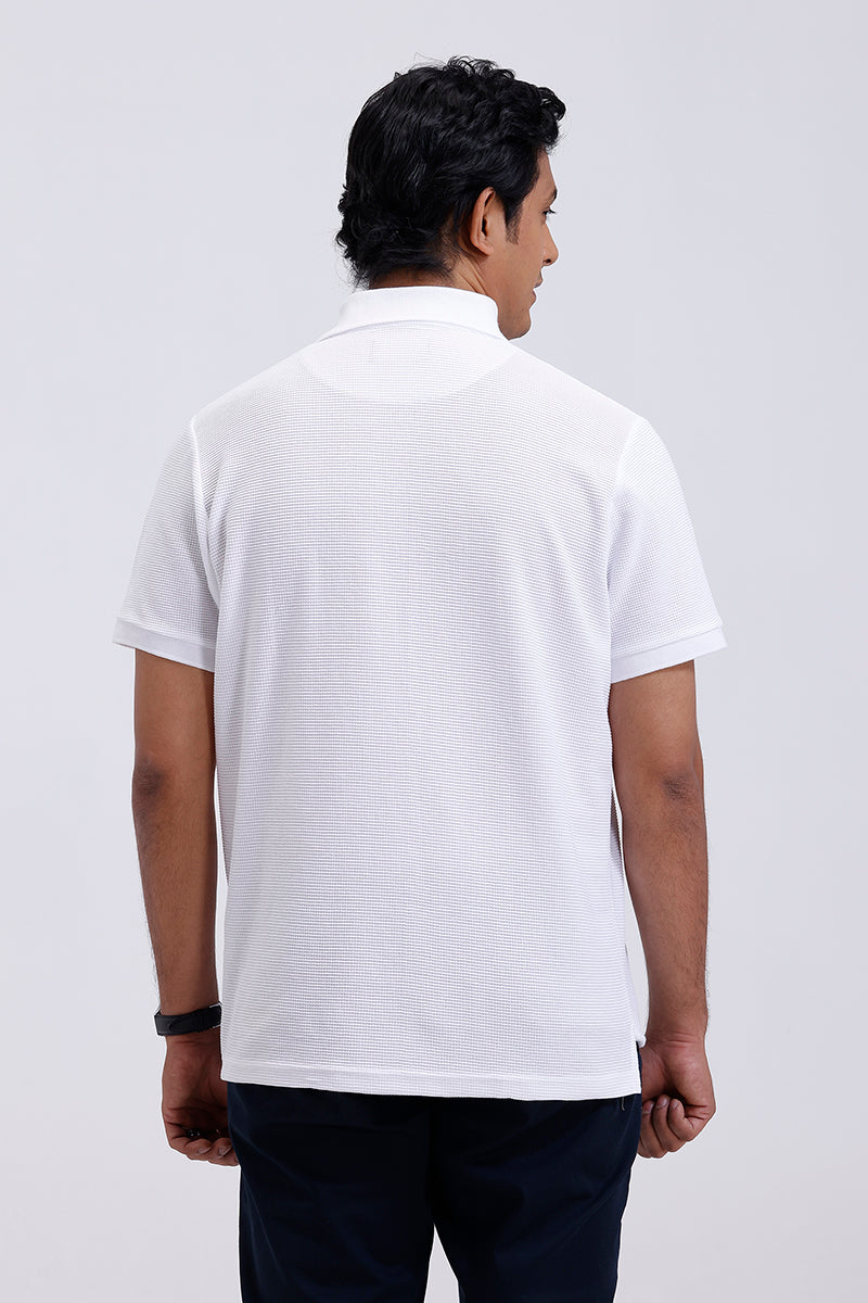 snow white textured polo t-shirt ariser