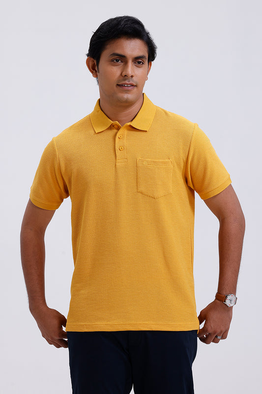 ariser waffle polo harvest gold t-shirt men