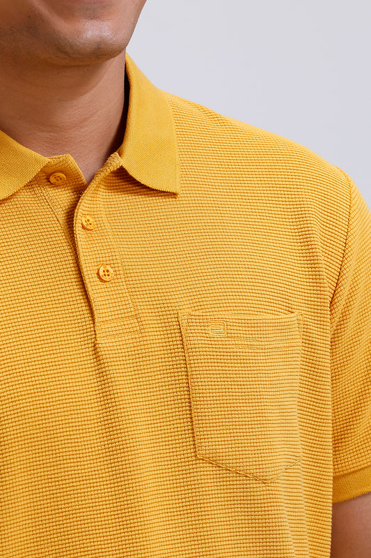 harvest gold waffle polo t-shirt for men