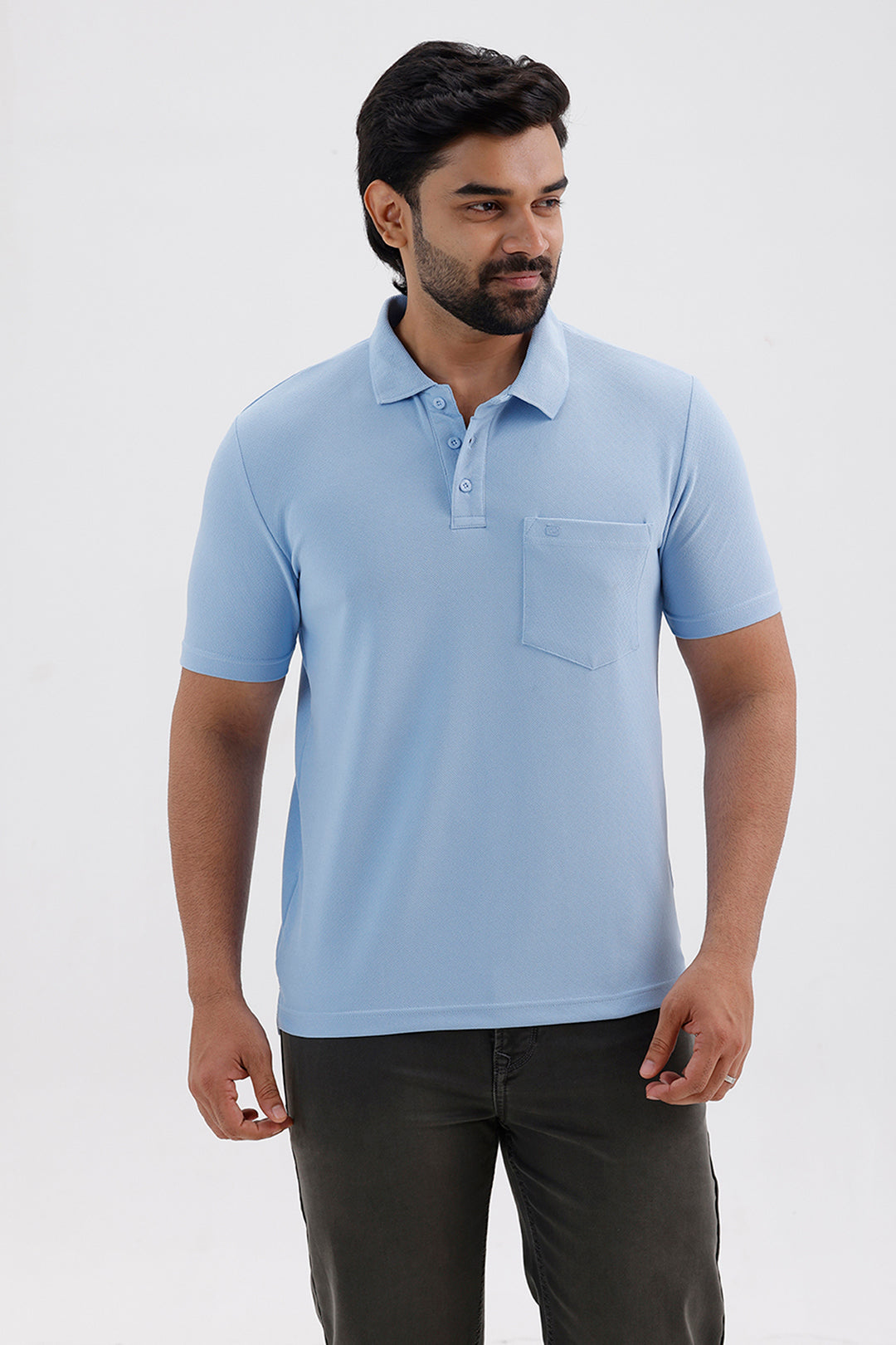 Sky Blue Cripe Polo T-Shirt for Men by Ariser