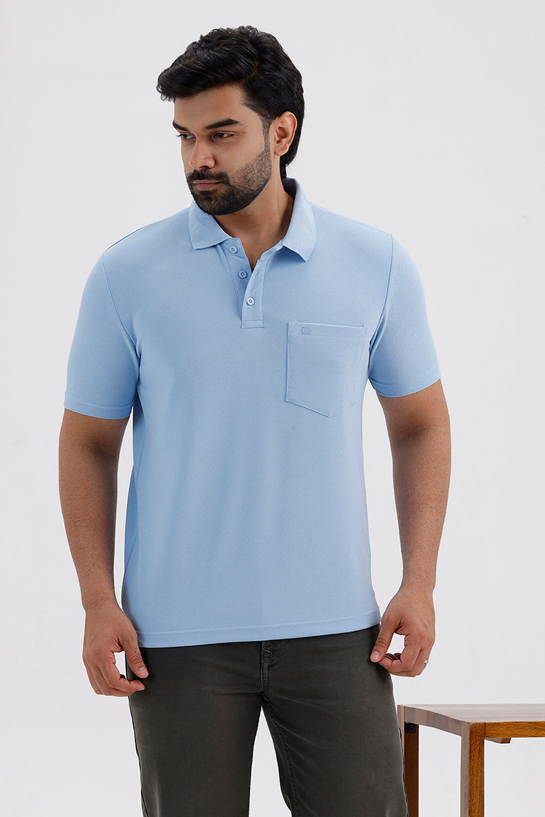 Cripe Polo Men's Sky Blue Cotton T-Shirt