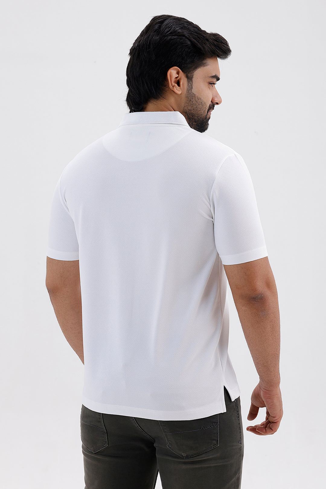 White Cripe Polo T-Shirt for Men by Ariser
