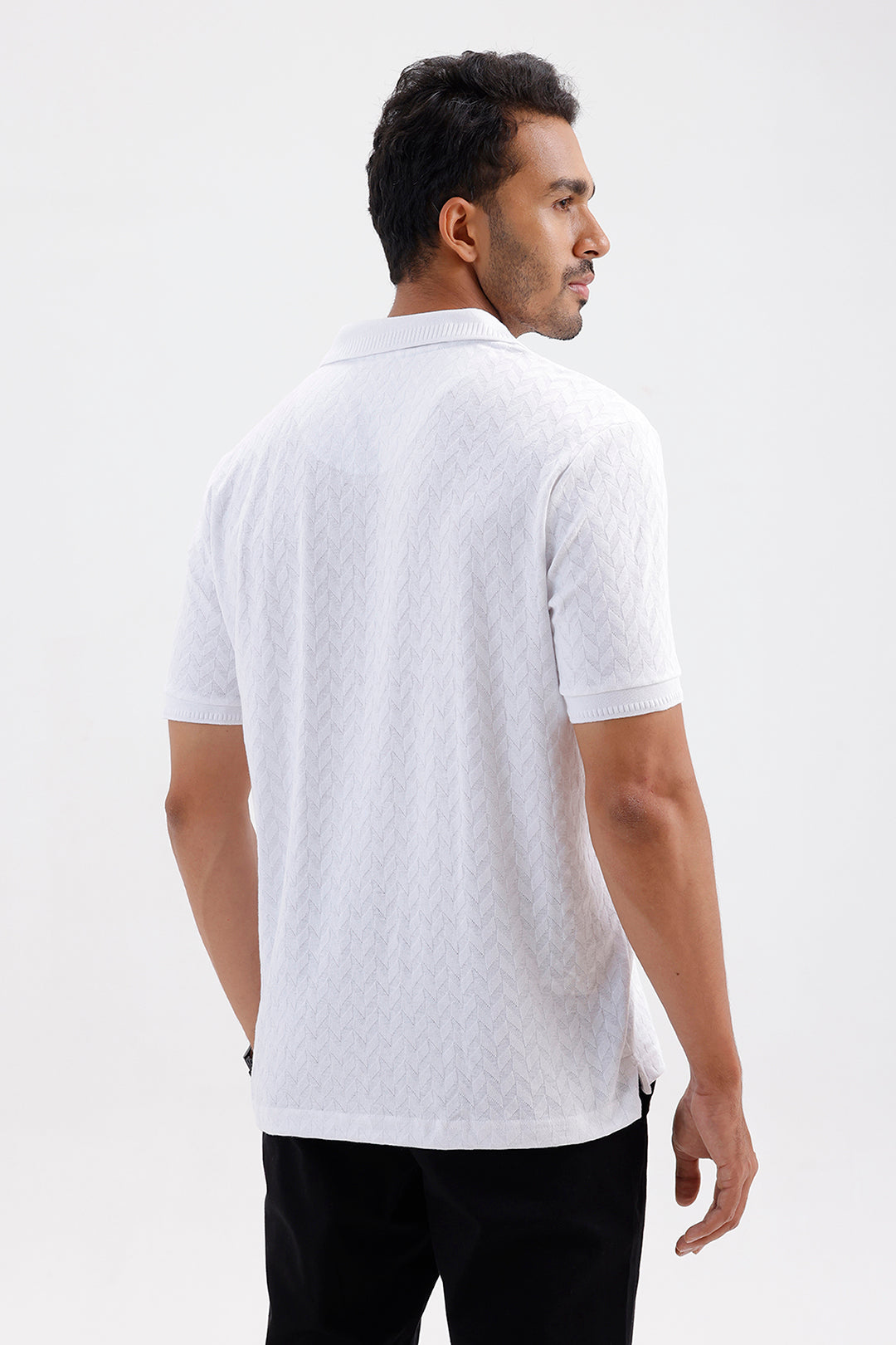 Fashion Polo Men's Pure White Cotton T-Shirt