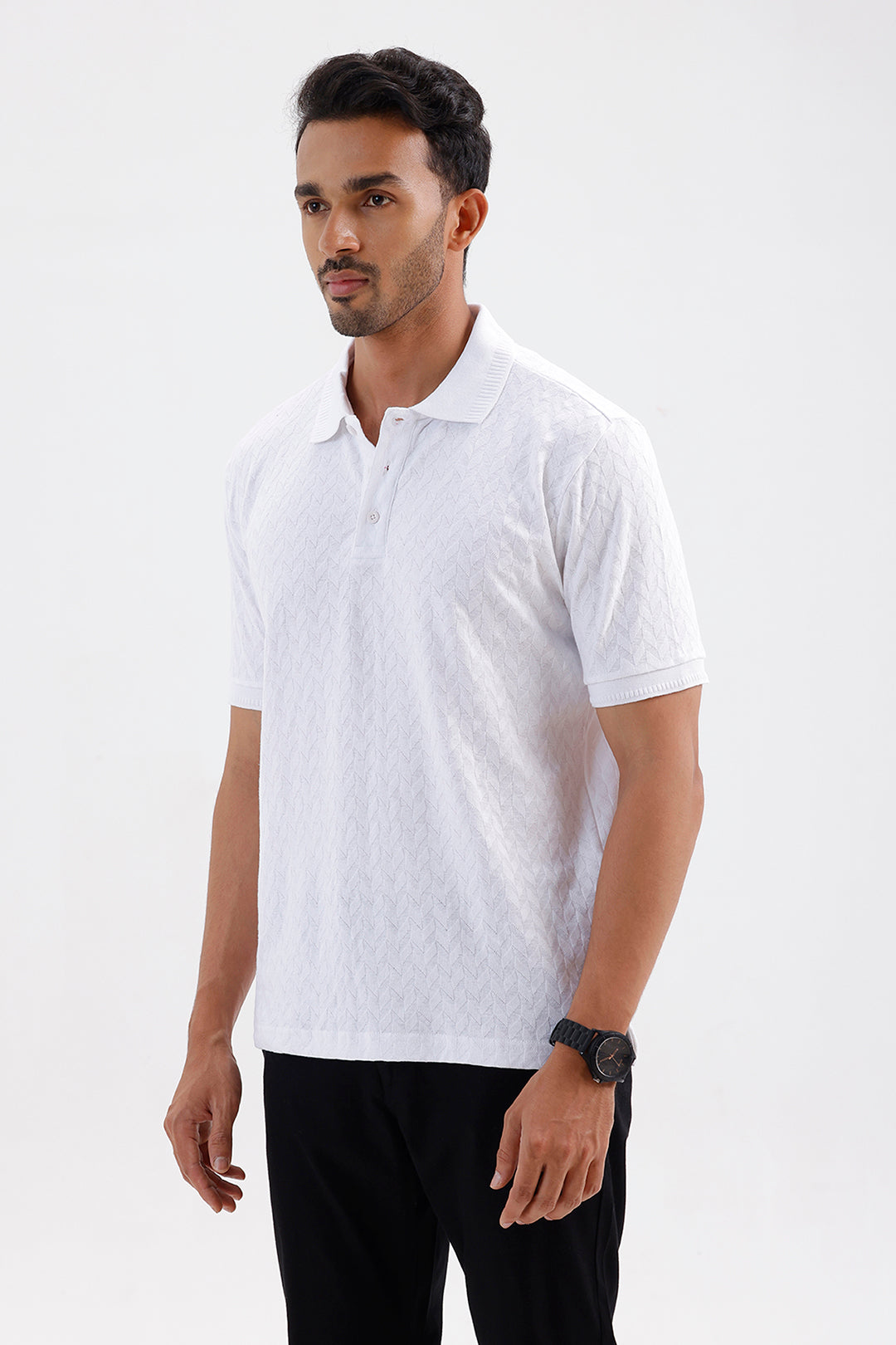Stylish Pure White Fashion Polo Men's T-Shirt