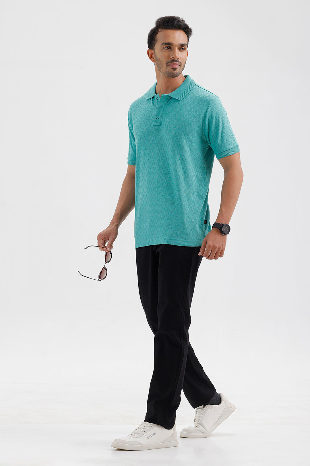 Premium Fresh Jade Polo Neck T-Shirt for Men
