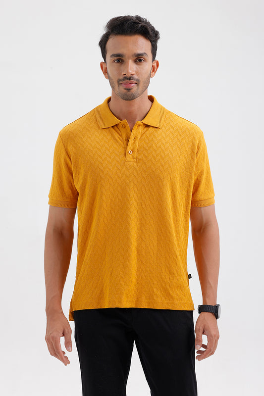 Men's Vintage Mustard Fashion Polo T-Shirt