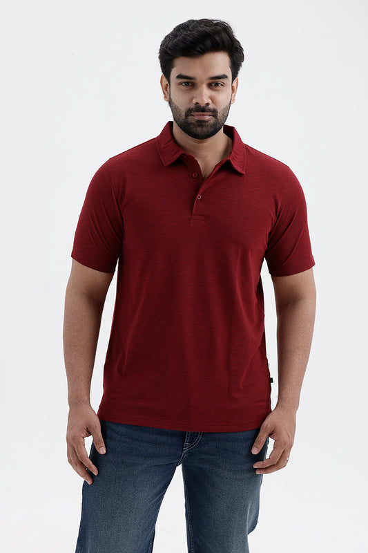 Deep Red Polo T-Shirt for Men