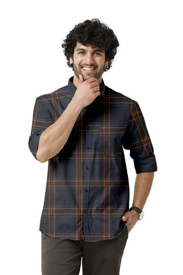 Vista - Blue With Red Checked Shirts For Men | Ariser