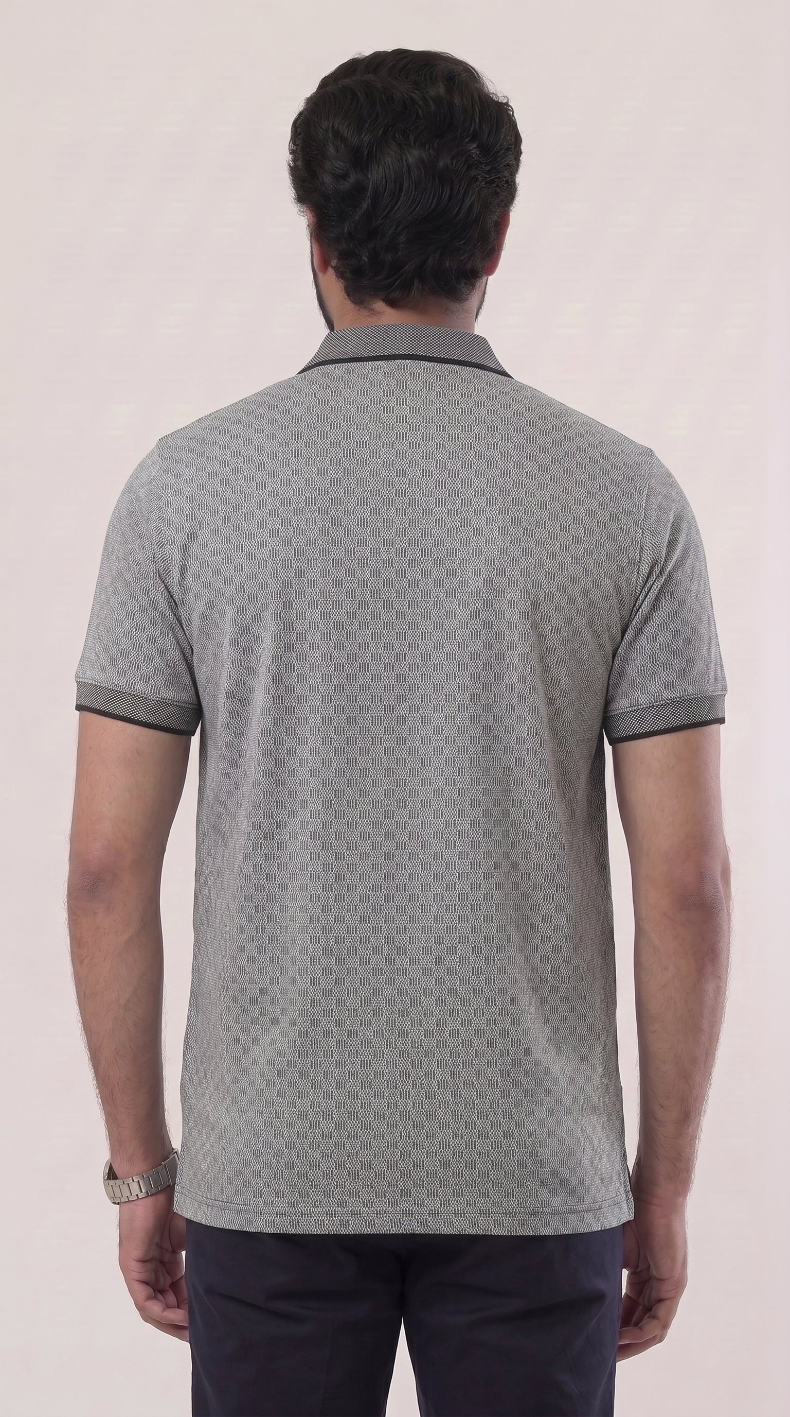 Casual Micro Pattern Polo T-Shirt for Men